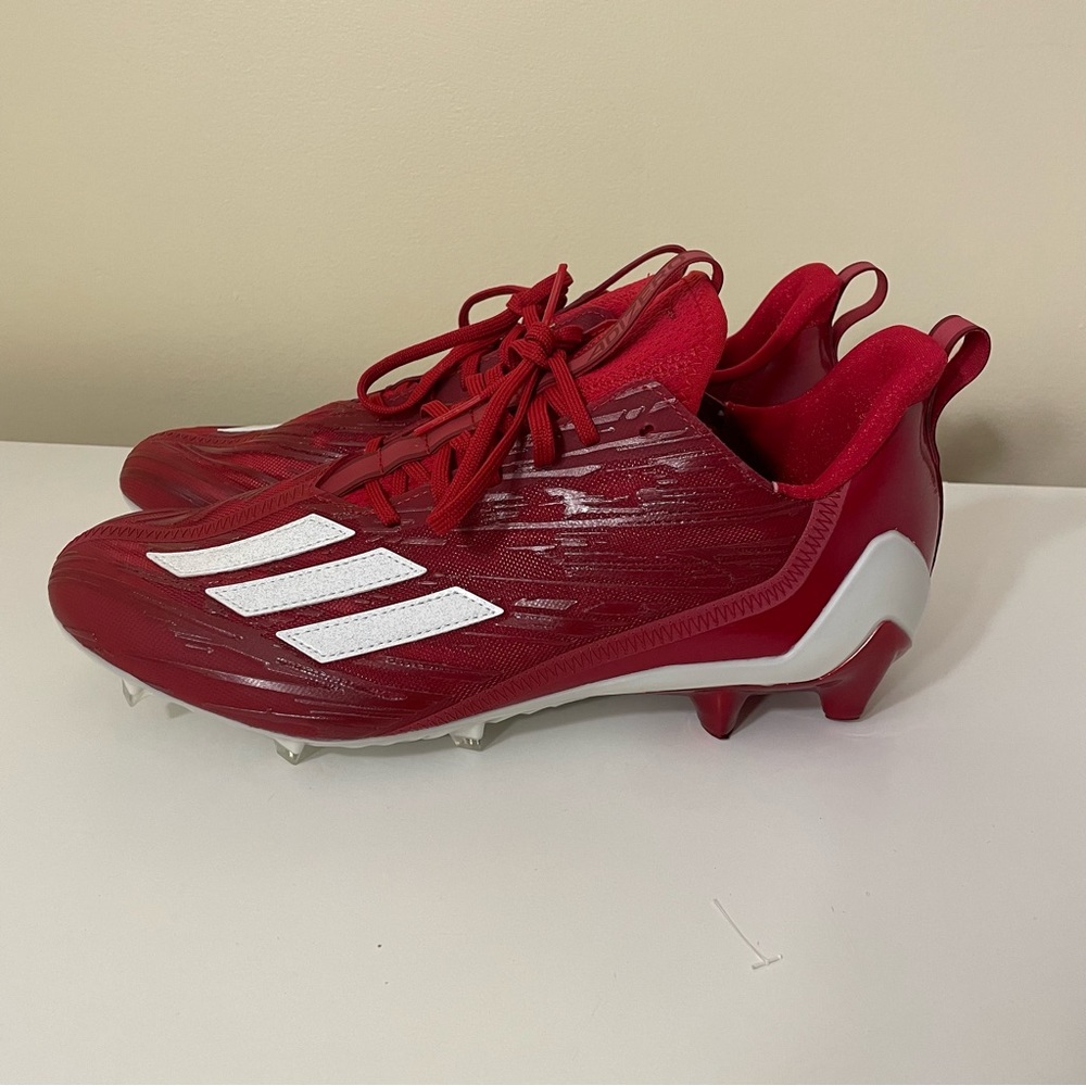 Adidas Adizero Football Cleats Team Power Red White GW5058 Men’s Size 12 NEW